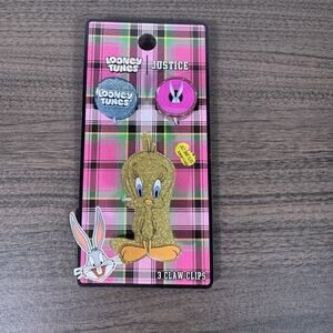 Looney Tunes x Justice Hair Clips – Tweety & Bugs Bunny Glitter Claw‎ Clip Set
